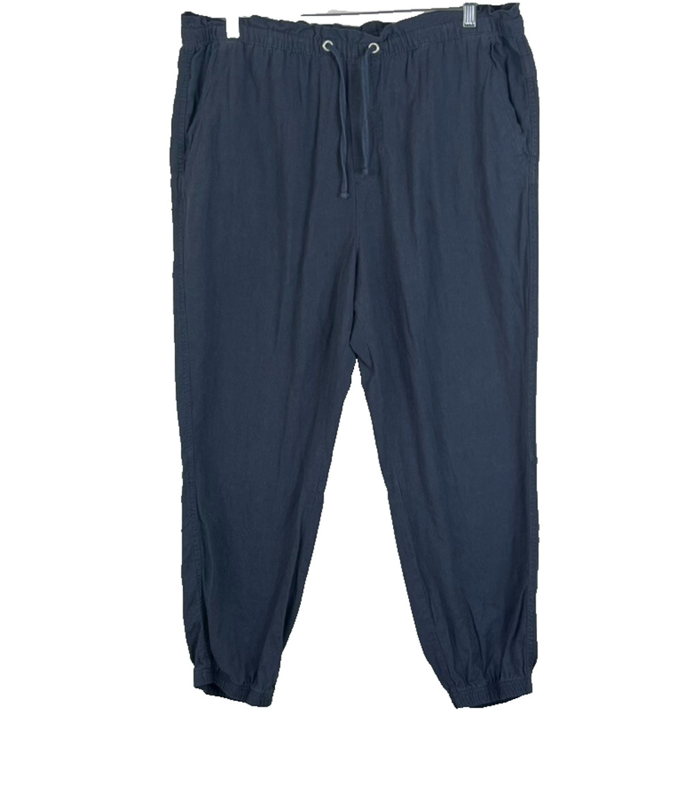 Social Standard by Sanctuary Jogger Pants XXL/EEG Blue Linen Blend Solstice